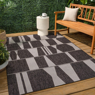 Odette Modern Geometric Abstract Two-tone Indoor/Outdoor Area Rug